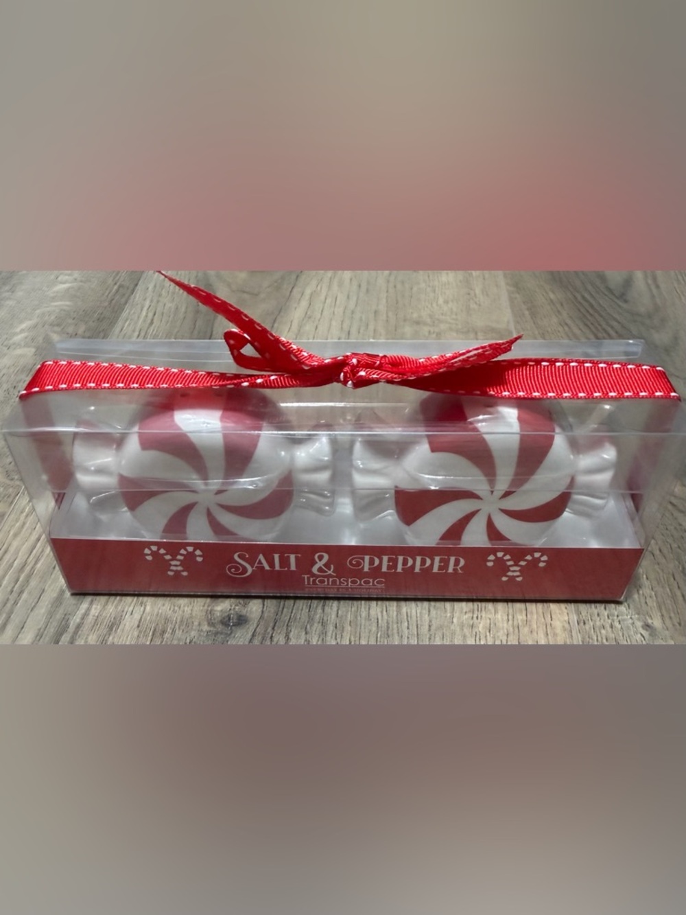 Christmas Peppermint themed Salt & Pepper Shaker Set